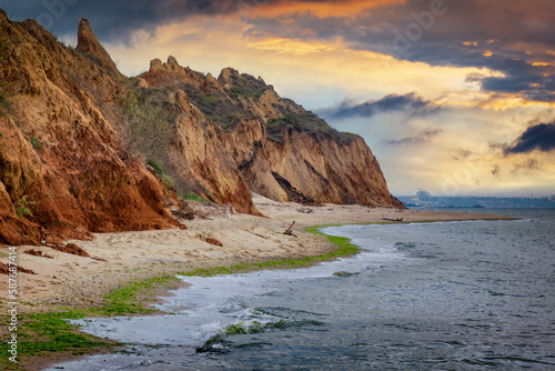 Scenic sea coast at the sunset. © Mny-Jhee