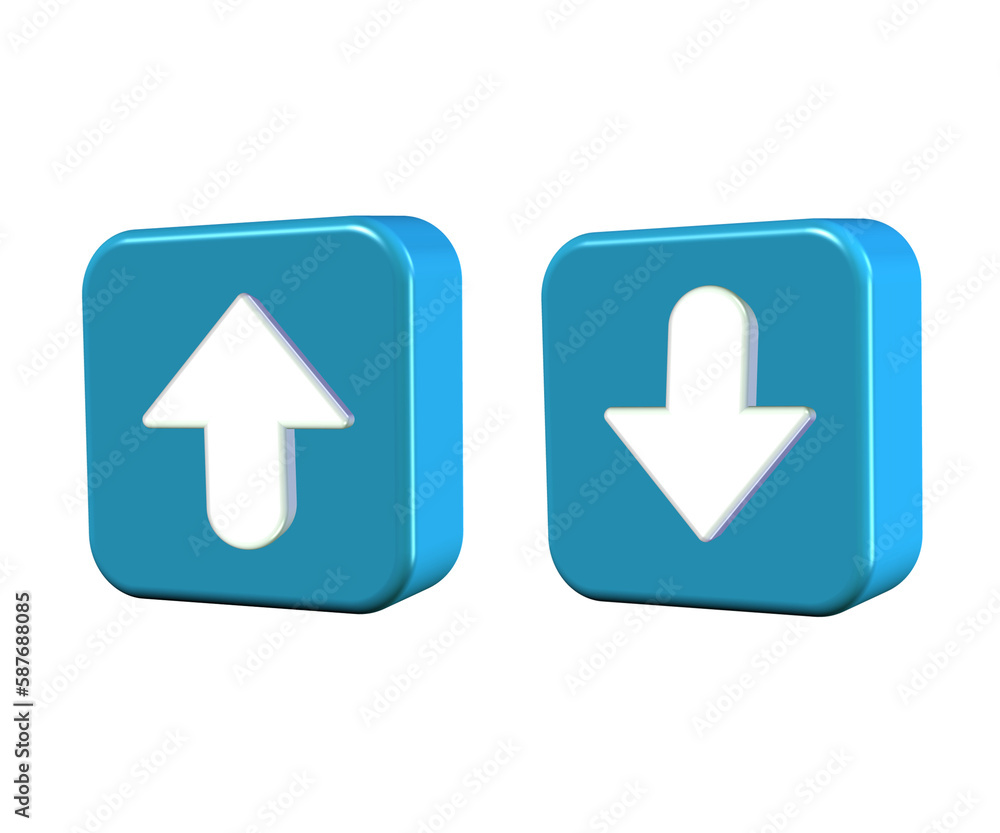 3D UP DOWN ARROW MARK SIGN ICON LIGHT BLUE COLOR 3D UP DOWN ARROW MARK SIGN ICON LIGHT BLUE COLOR
