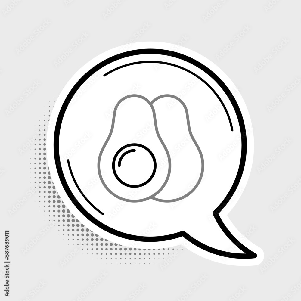 Line Avocado fruit icon isolated on grey background. Colorful outline concept. Vector Line Avocado fruit icon isolated on grey background. Colorful outline concept. Vector