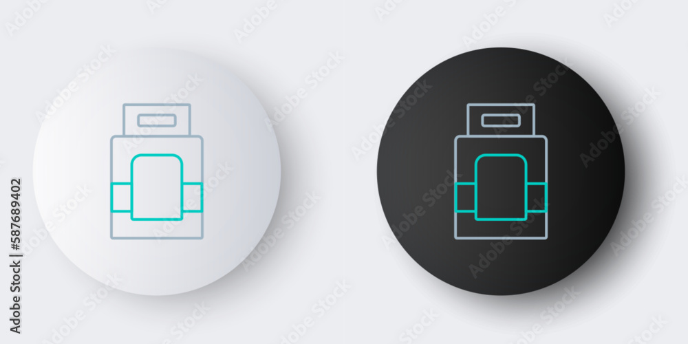 Line Laundry detergent for automatic wash machine icon isolated on grey background. Colorful outline concept. Vector Line Laundry detergent for automatic wash machine icon isolated on grey background. Colorful outline concept. Vector