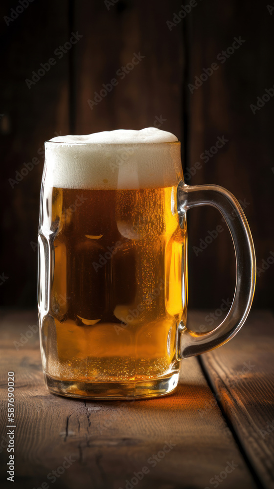 A Mug of Beer In a Rustic Setting A Mug of Beer In a Rustic Setting