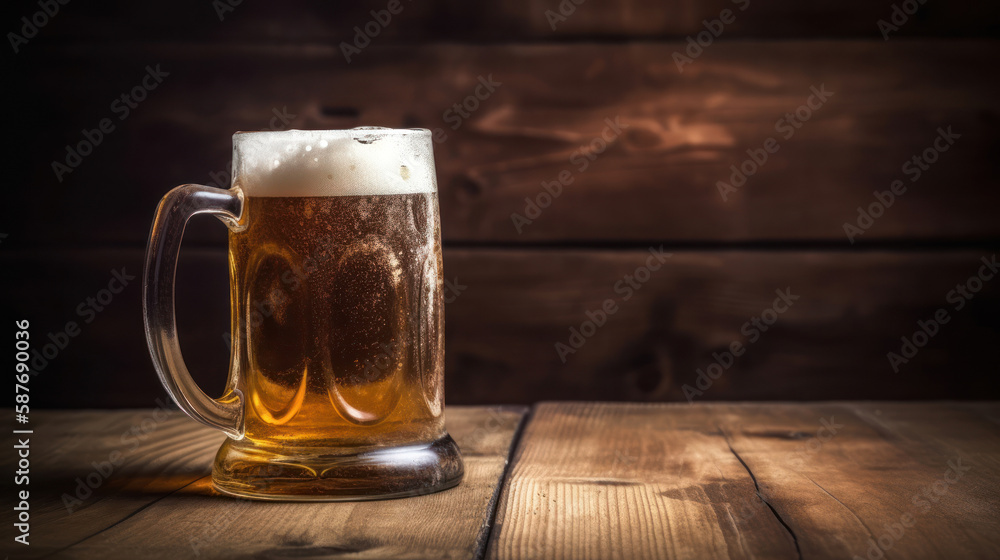 A Mug of Beer In a Rustic Setting A Mug of Beer In a Rustic Setting