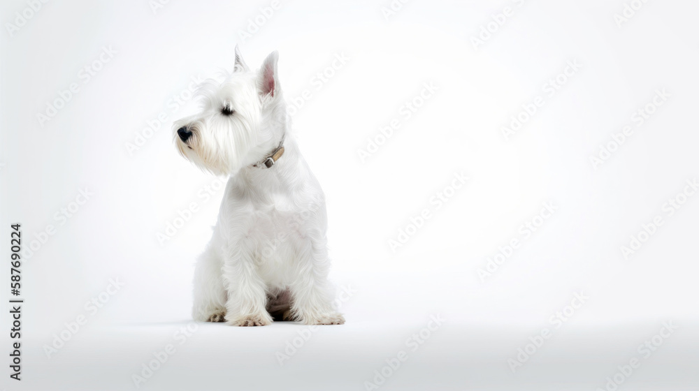 animal on the white Background dog West Highland White Terrier generative ai animal on the white Background dog West Highland White Terrier generative ai