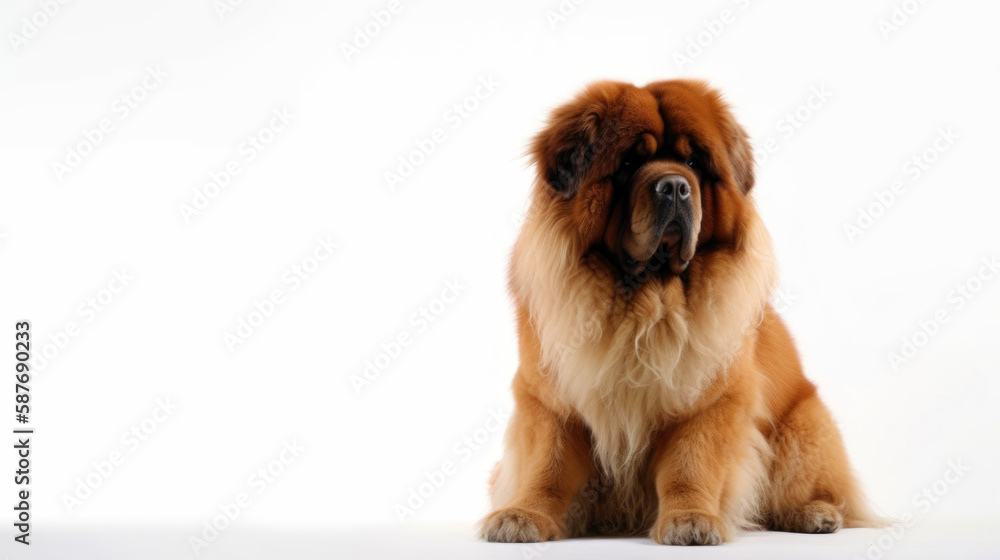 animal on the white Background dog Leonberger generative ai animal on the white Background dog Leonberger generative ai