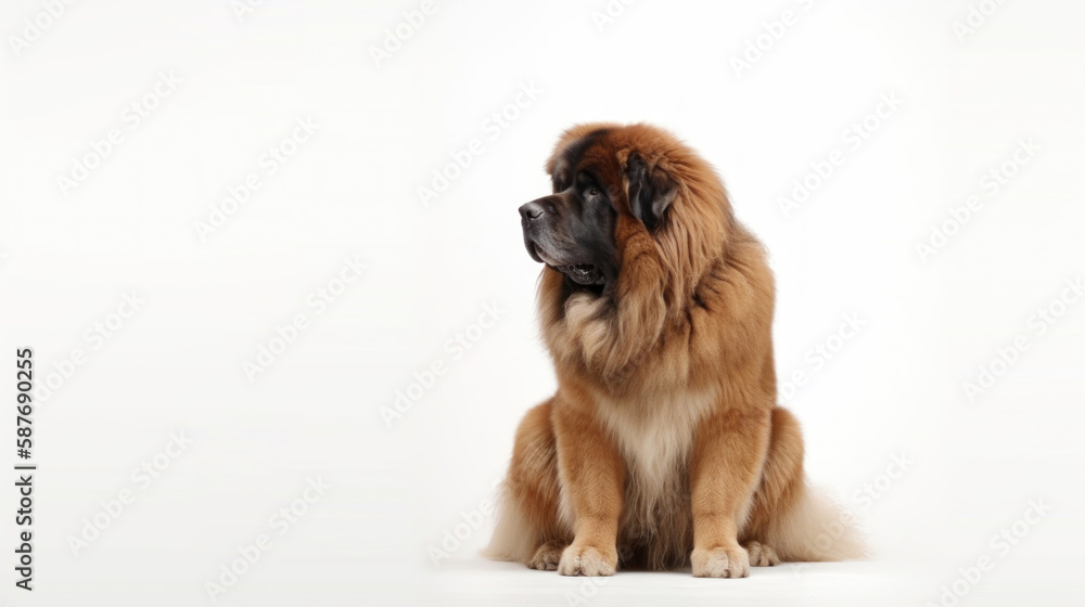 animal on the white Background dog Leonberger generative ai animal on the white Background dog Leonberger generative ai
