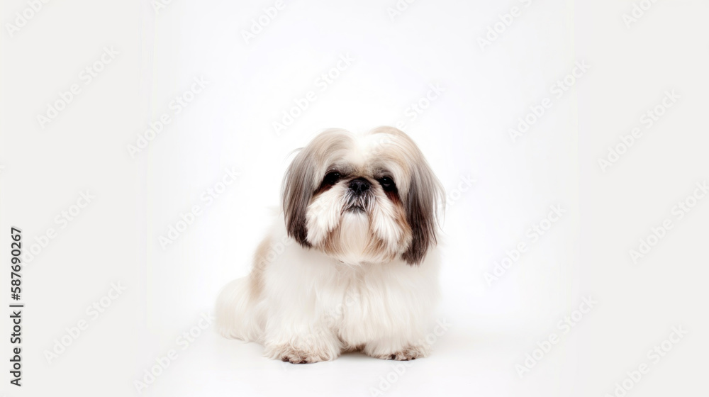 animal on the white Background dog Shih tzu generative ai animal on the white Background dog Shih tzu generative ai