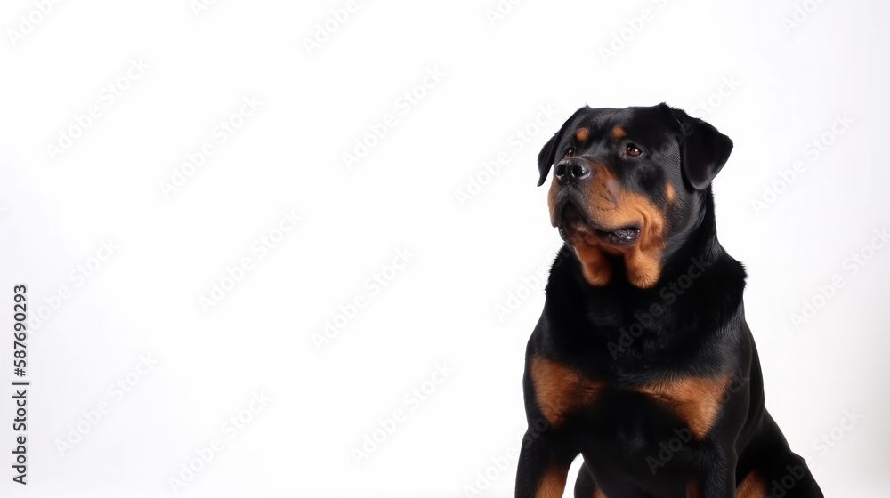 Fototapeta premium animal on the white Background Rottweiler generative ai