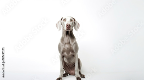 animal on the white Background dog Weimaraner generative ai