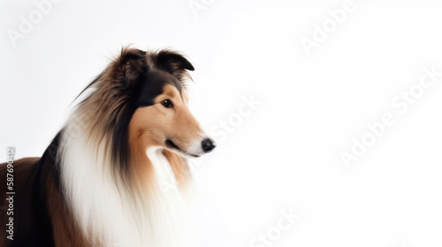  animal on the white Background dog Sheltie generative ai © Sergey