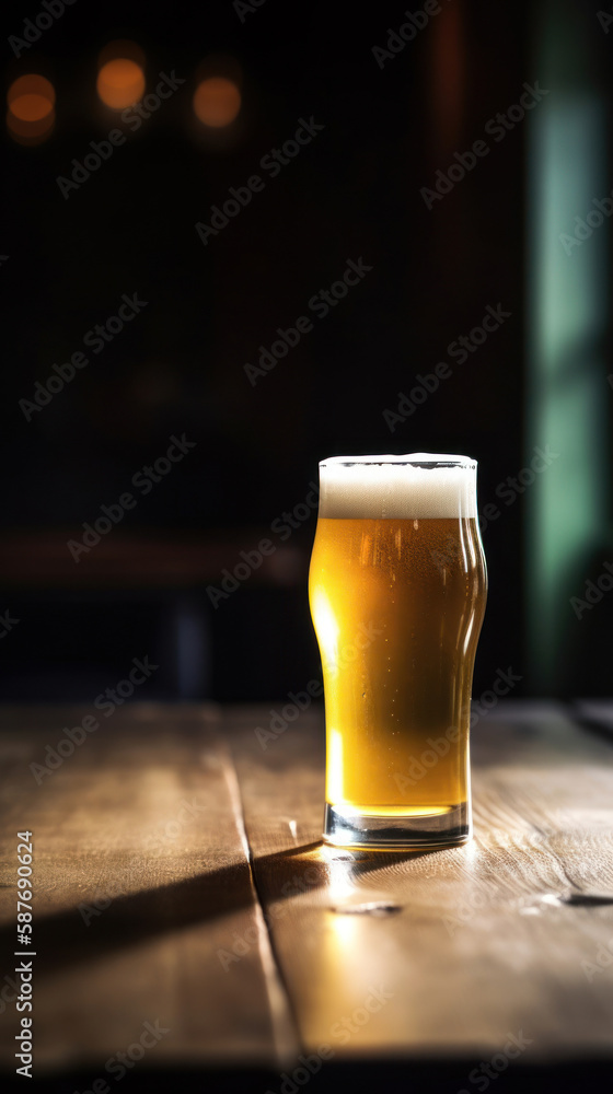 A Pint of Beer In a Rustic Setting A Pint of Beer In a Rustic Setting