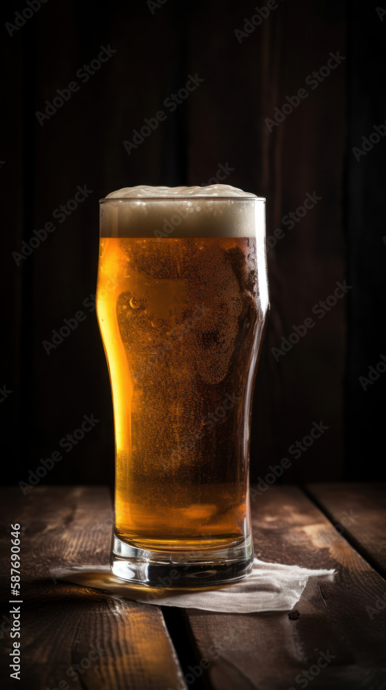 A Pint of Beer In a Rustic Setting A Pint of Beer In a Rustic Setting