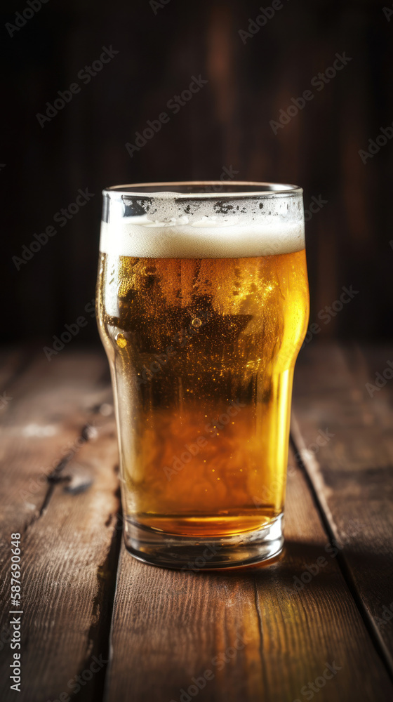 A Pint of Beer In a Rustic Setting A Pint of Beer In a Rustic Setting