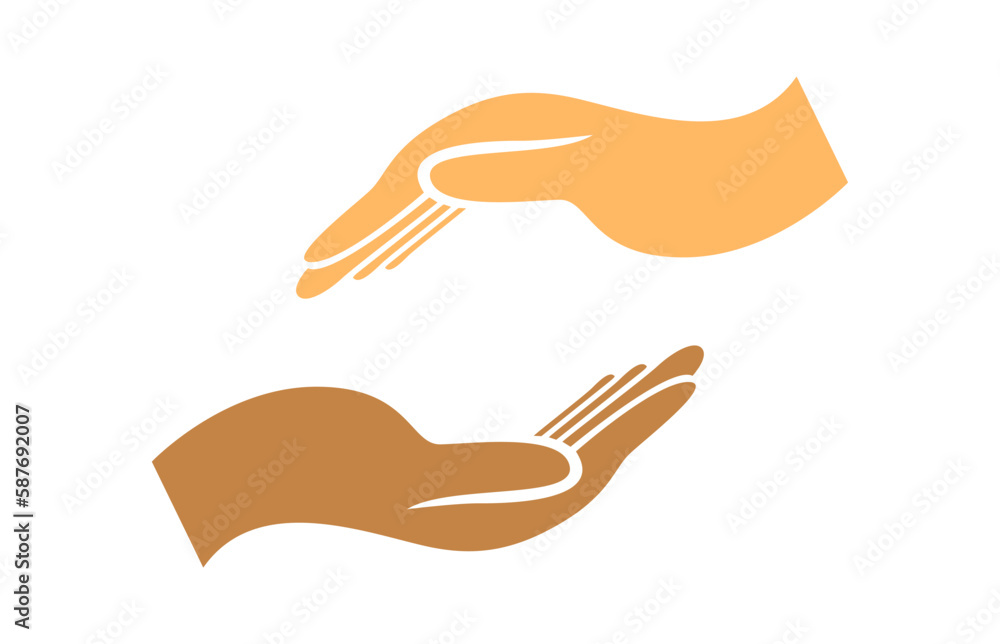 Hands Care Gesture Flat Vector Illustration Hands Care Gesture Flat Vector Illustration