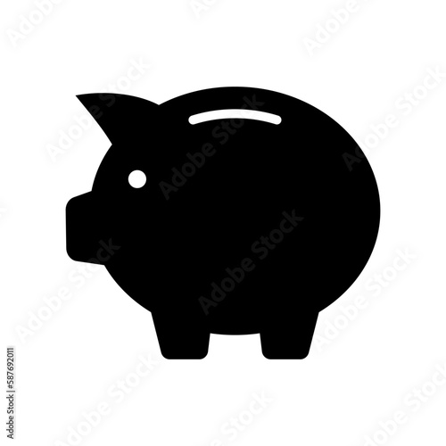 Black piggy bank. Financial investment accumulation and cash savings with saving budget and profitable vector deposits
