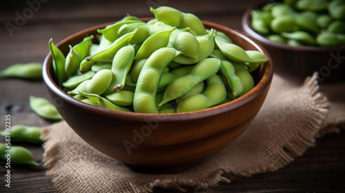 Wallpaper Mural A Bowl with Edamame in a Rustic Setting Torontodigital.ca
