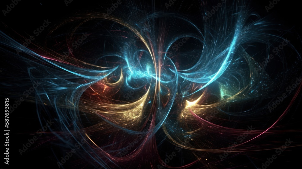 Quantum Virtual Particles Drift in and out of Space, Hyper - abstract, theoretical physics. - Background - Generative AI Illustration Quantum Virtual Particles Drift in and out of Space, Hyper - abstract, theoretical physics. - Background - Generative AI Illustration