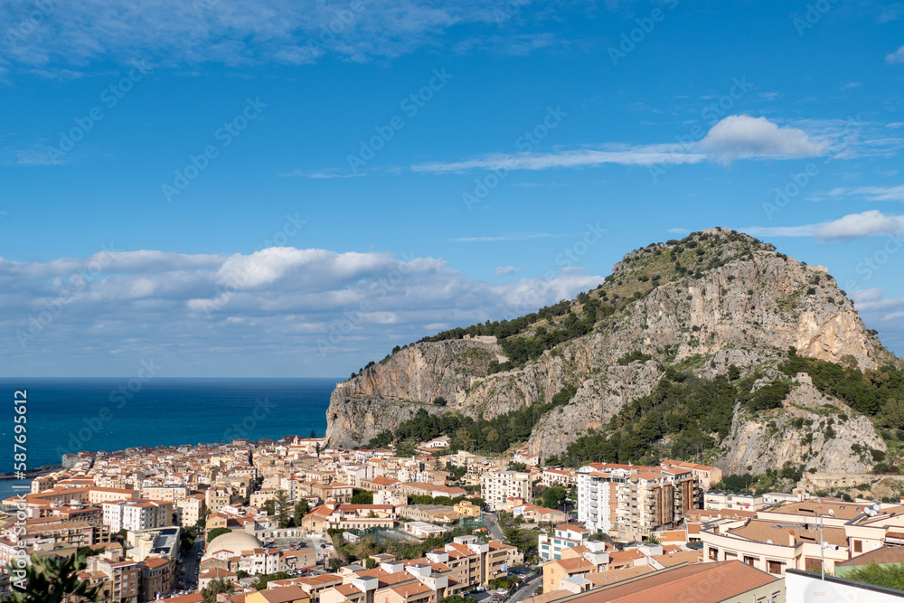 Stunning landscape of coastal city Cefalu in beautiful Sicily