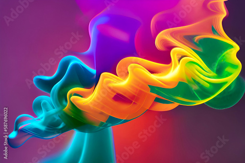 AI generated Abstract Vibrant Colorful Smoke Background
