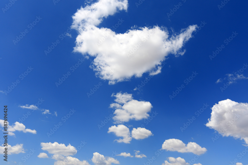 blue sky with clouds photo background