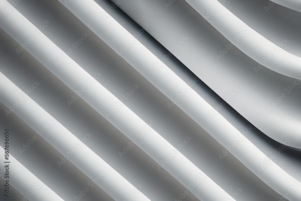 Obraz premium 3D illustration pattern waves light and shadow. Wall decorative panel, generative AI