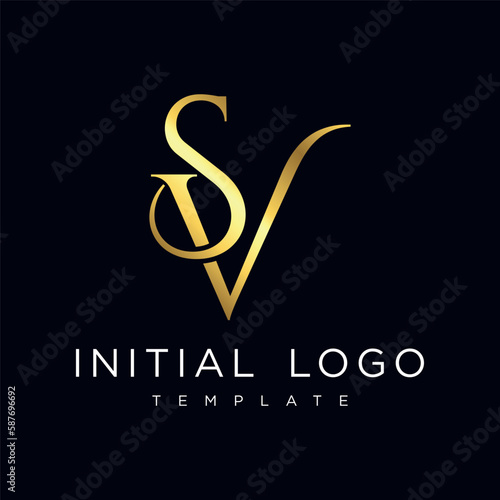 SV Elegant Luxury Initial Letter Logo Template