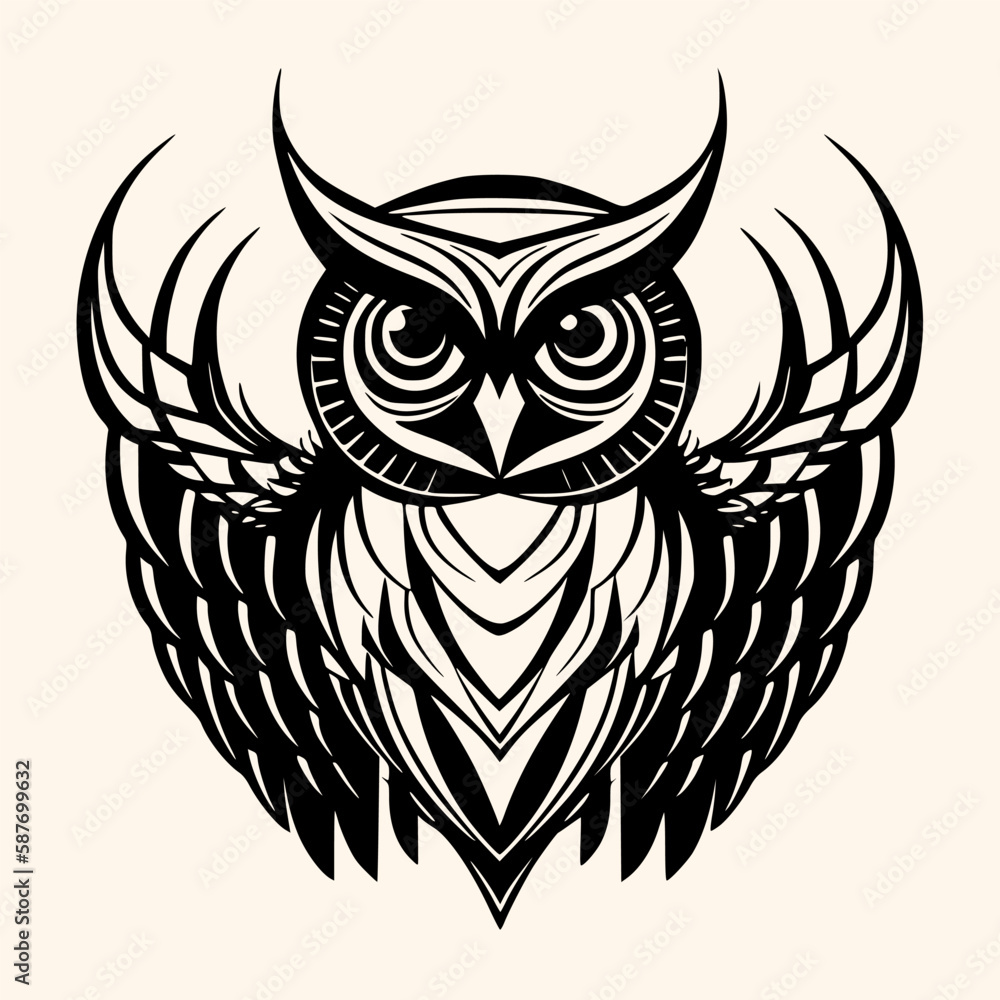 Owl vector for logo or icon,clip art, drawing Elegant minimalist style,abstract style Illustration Owl vector for logo or icon,clip art, drawing Elegant minimalist style,abstract style Illustration