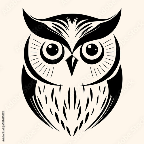 Fototapeta Naklejka Na Ścianę i Meble -  Owl vector for logo or icon,clip art, drawing Elegant minimalist style,abstract style Illustration	