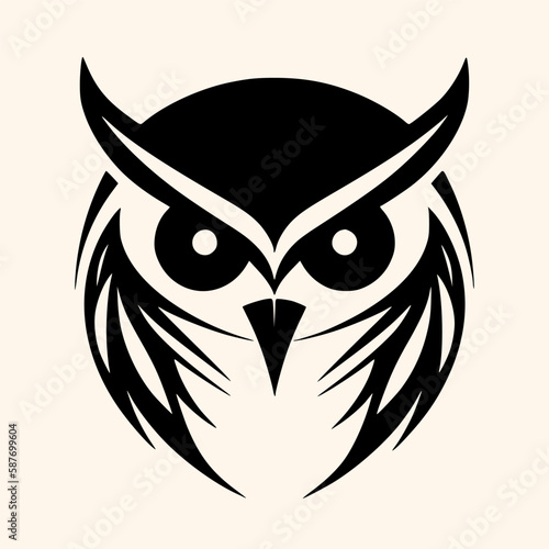 Owl vector for logo or icon,clip art, drawing Elegant minimalist style,abstract style Illustration	