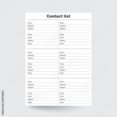 Contact List,Contacts Planner,Contact Sheet,Digital Contact List,Contact Information,Contact Tracker,Contact Book,phone number list,blank contact list,contact keeper