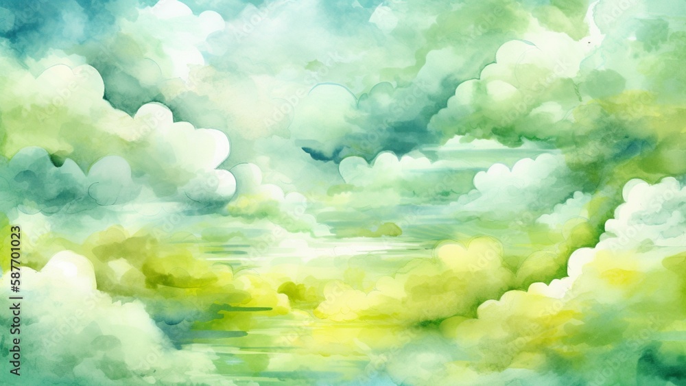Fototapeta premium Watercolor clouds background