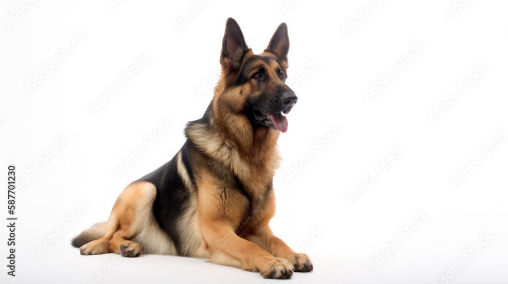 animal on the white Background dog German Shepherd generative ai animal on the white Background dog German Shepherd generative ai