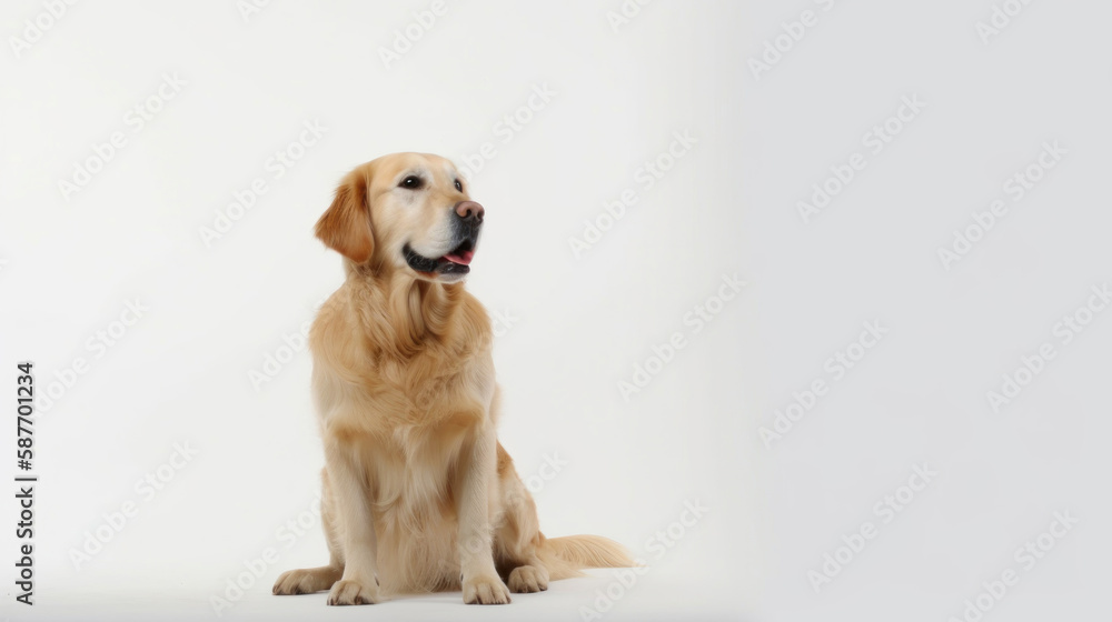 animal on the white Background dog Golden retriever generative ai animal on the white Background dog Golden retriever generative ai