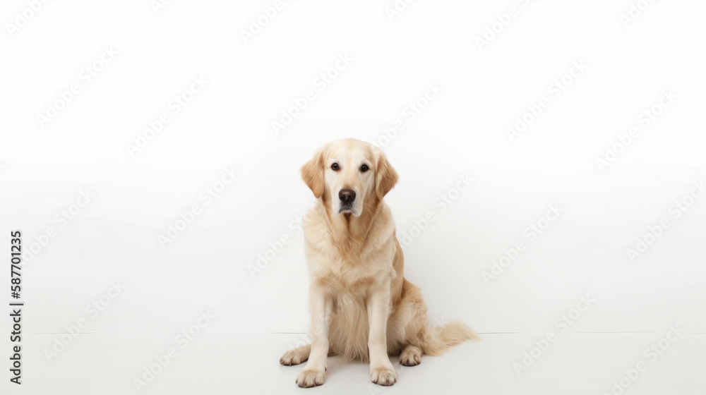 animal on the white Background dog Golden retriever generative ai animal on the white Background dog Golden retriever generative ai