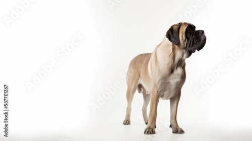 animal on the white Background dog English Mastiff generative ai