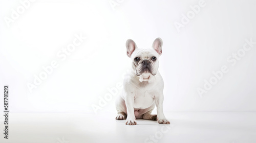 animal on the white Background French Bulldog generative ai © Sergey