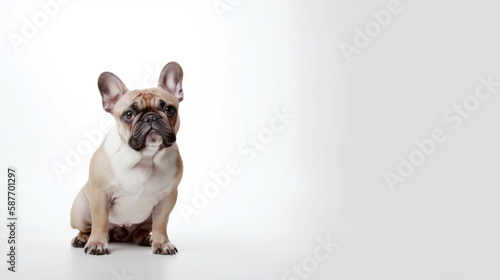 animal on the white Background French Bulldog generative ai