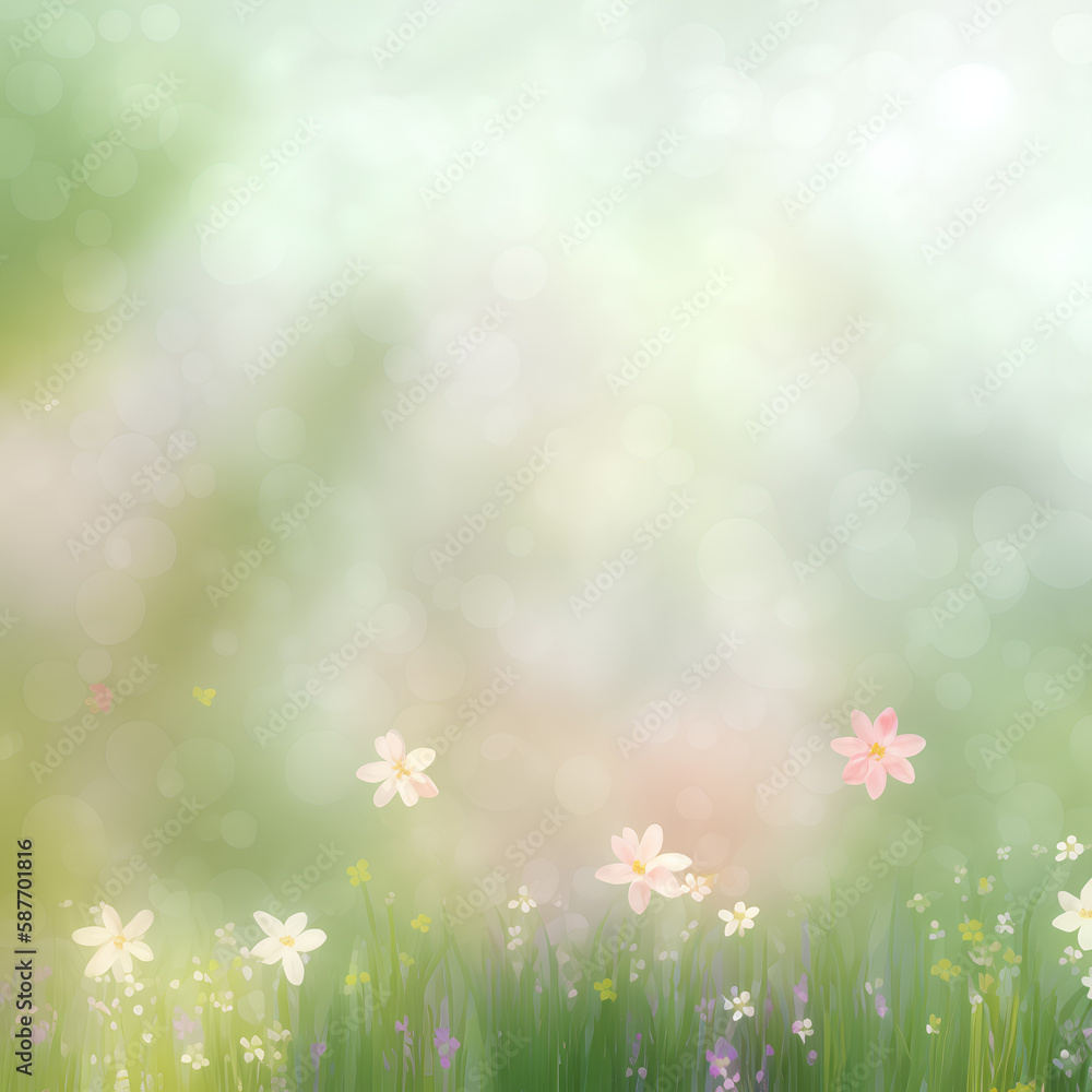 Spring background with flowers, soft light Spring background with flowers, soft light