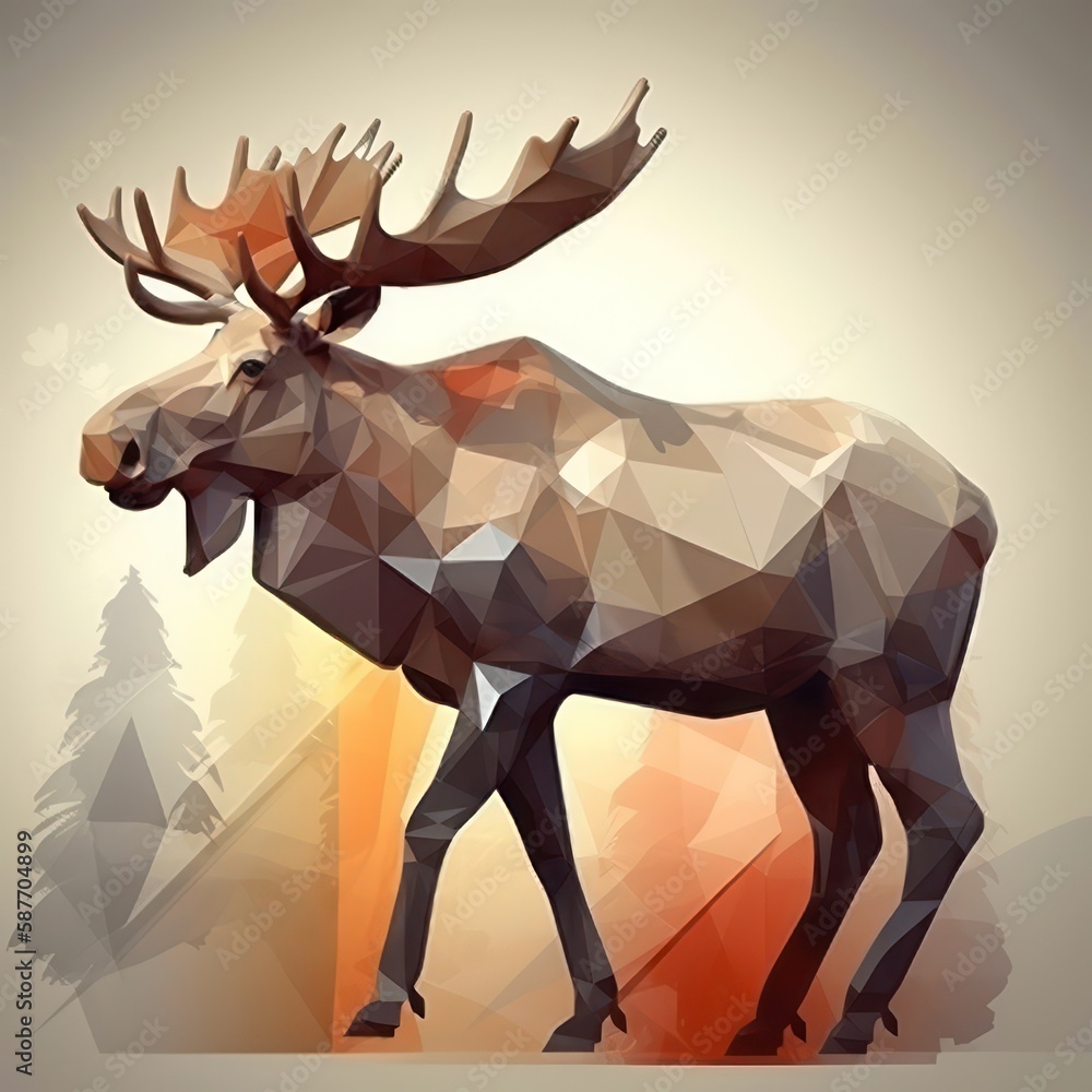 Obraz premium elk in low poly