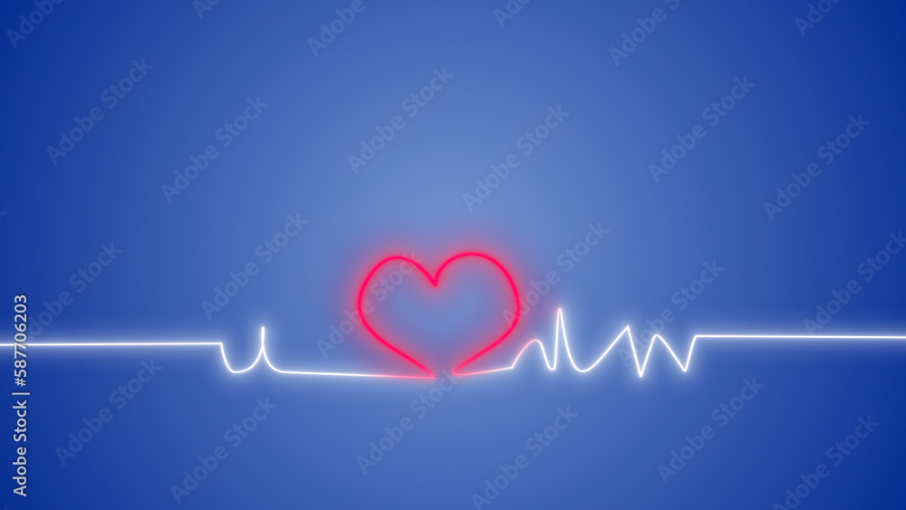Medical background with a heartbeat line and red heart Medical background with a heartbeat line and red heart