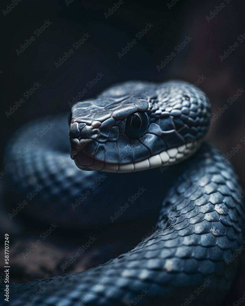 Fototapeta premium close up of a blue snake