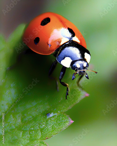 Macro photography of a ladybird