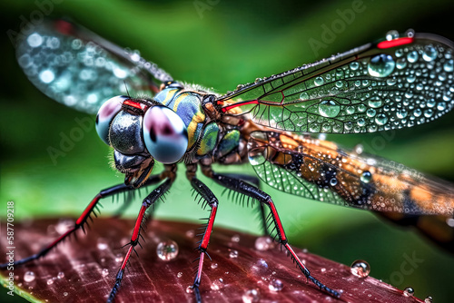 A mesmerizing macro shot of an insect provides vivid detail - generative ai. © Exuberation 