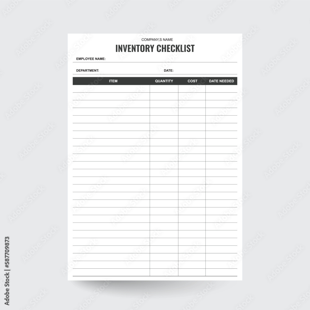 Inventory Printable,Inventory Checklist,Item Listing,Inventory List ...