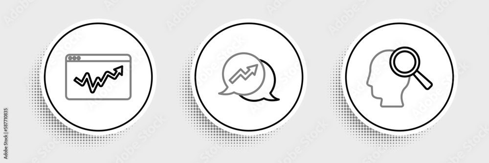 Set line Search people, Graph chart infographic and Financial growth icon. Vector Set line Search people, Graph chart infographic and Financial growth icon. Vector