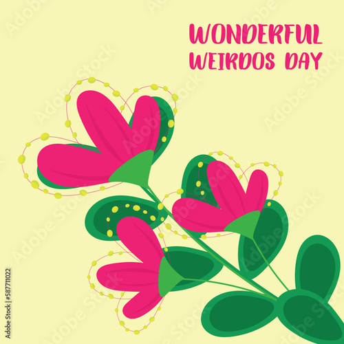 wonderful weirdos day. Design suitable for greeting card poster and banner