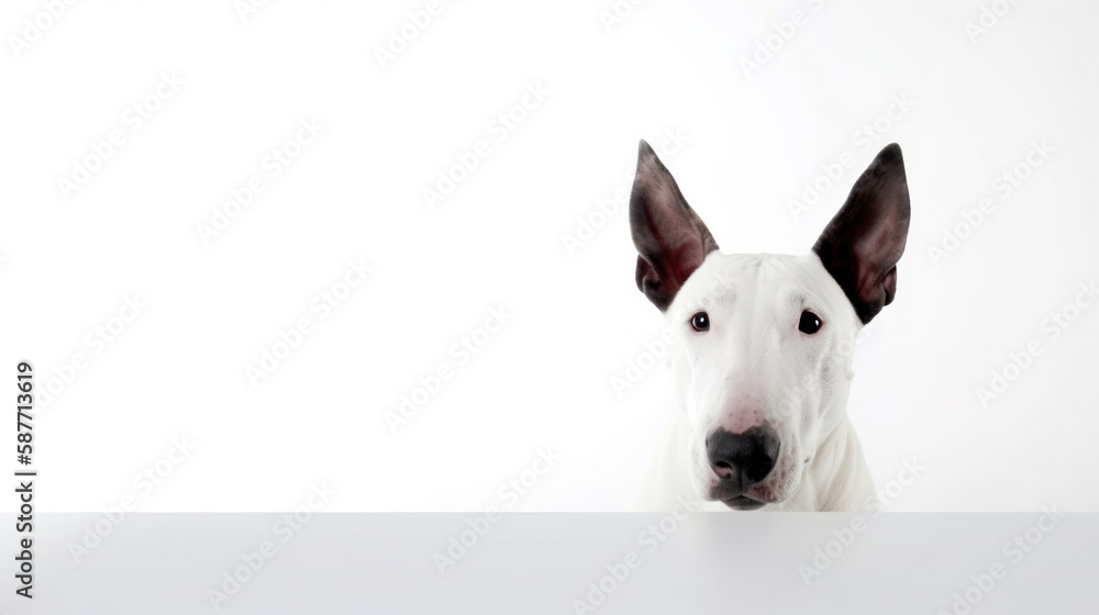 animal on the white Background dog bull terrier generative ai