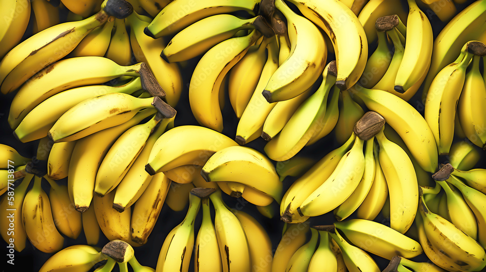 bunch of bananas background, generative AI