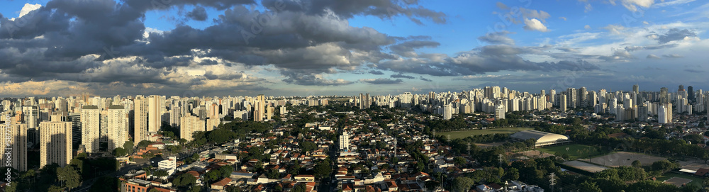 Panoramic view of the city of Sao Paulo, Brazil, South America.