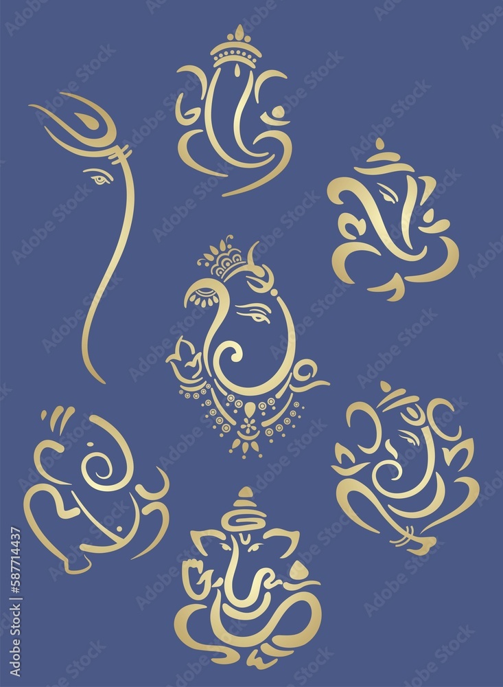 Ganesha, Aum, Hindu wedding card, Diwali, India Ganesha, Aum, Hindu wedding card, Diwali, India