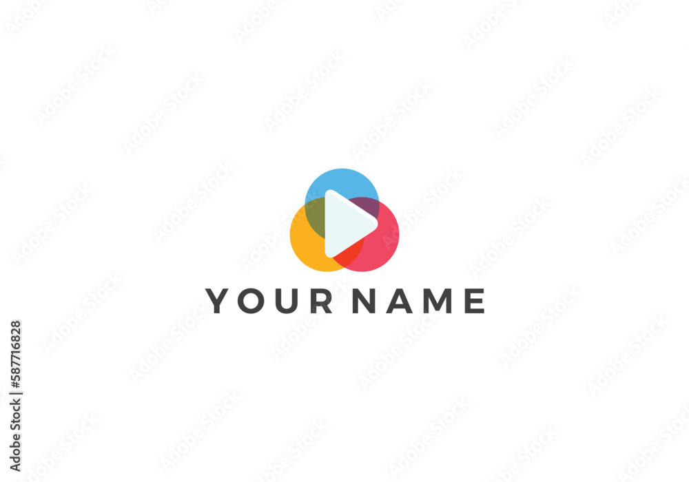 Colorful Modern Play and multimedia logo design Colorful Modern Play and multimedia logo design